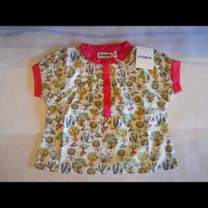 New Organic cotton/poplin all over print blouse